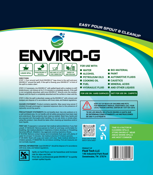 Enviro-G®– 10 lb Spout Bag Refill Advanced Absorbent for Oil, PCBs & Organic Liquids