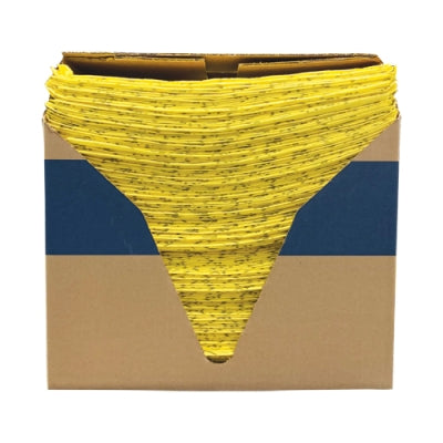 Hi-Vis Universal Premium Absorbent Pads – 16"x18" (100-Pack) | Heavy-Duty Spill Control with Caution Warning